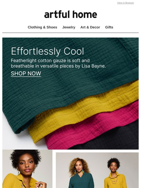 Lisa Bayne’s Newest Styles in Breathable Gauze