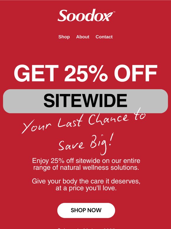 25% Off Everything – Soodox Sitewide Sale Ends Soon!