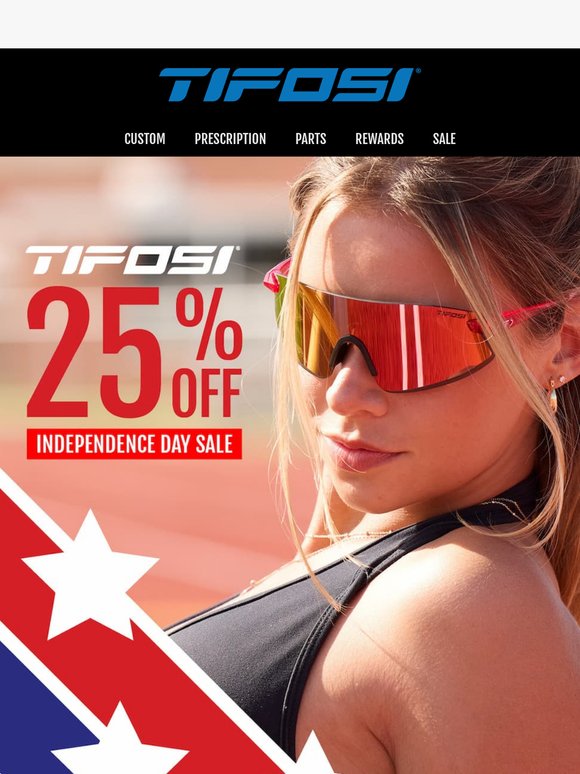 It's Here: Tifosi's 25% Off Independence Day Sale