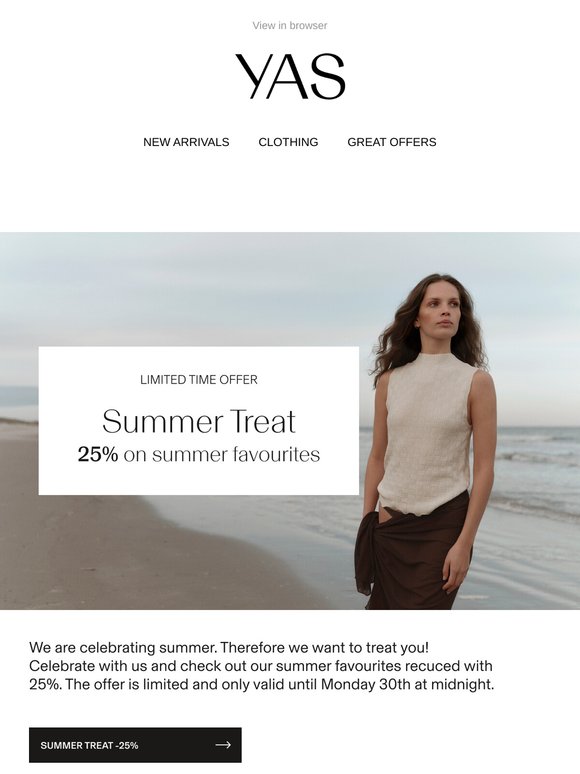 Limited offer 25% off summer favourites