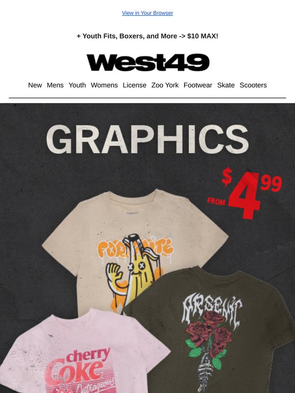 😎Add to Cart Energy: Graphics Tees From $7.50!