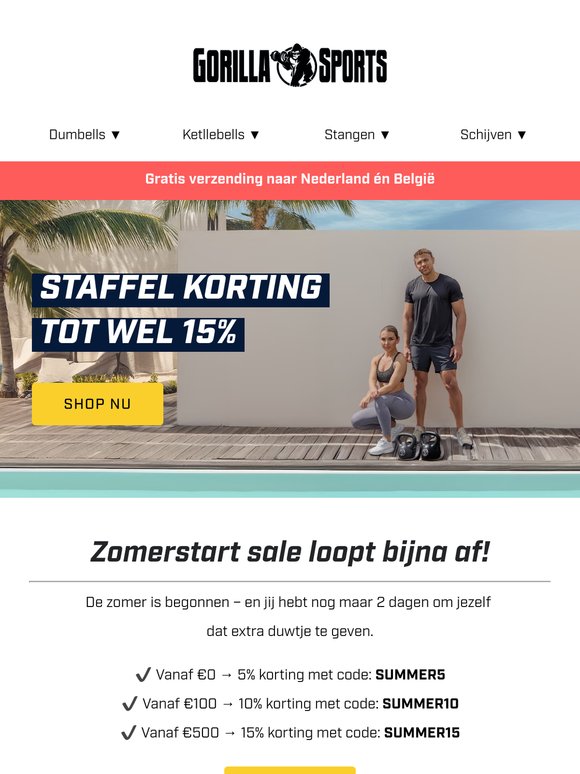 ☀️ Nog 48 uur zomerse staffel kortingen tot 15%