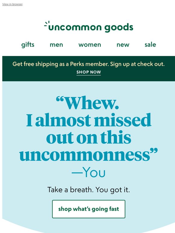 "Wow, this is GOOD." / "I am so happy I opened this email"