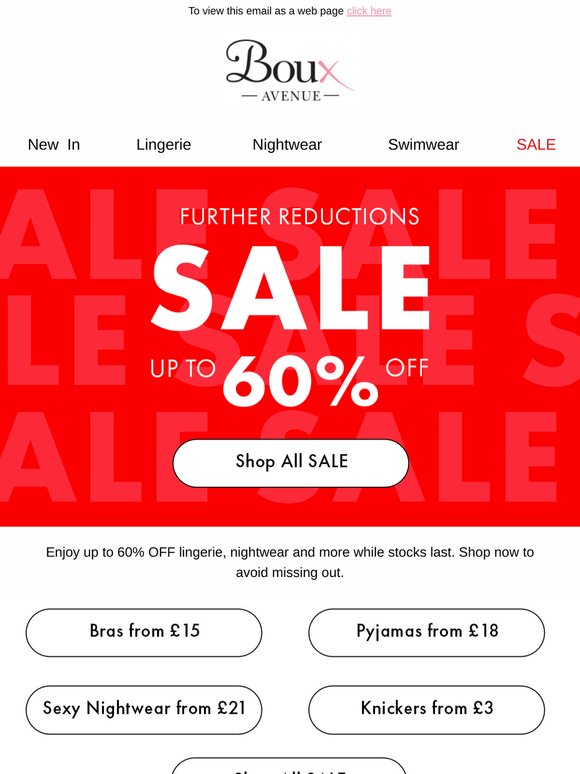 FURTHER REDUCTIONS: shop up to 60% OFF SALE today