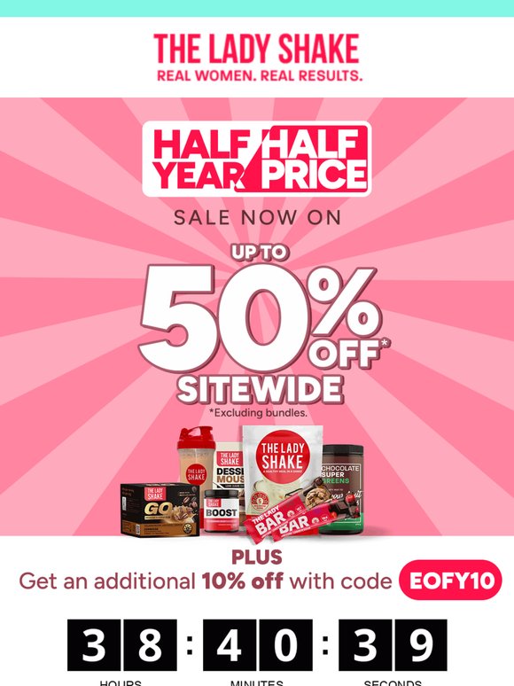 🚚 Right now: Big Savings. Big Glow-Up with The Lady Shake🏃‍♂️
