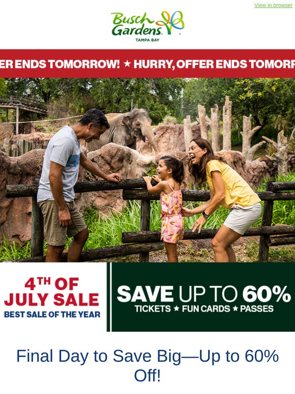 🎇 4th of July Sale Ending Tomorrow: Save up to 60% on Passes, Fun Cards & Tickets!