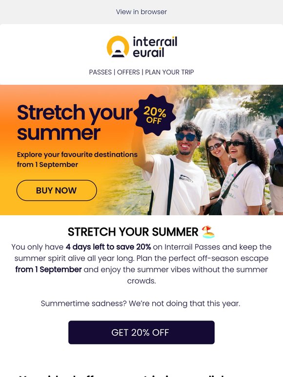 Few days left! 20% off your Pass 🚂