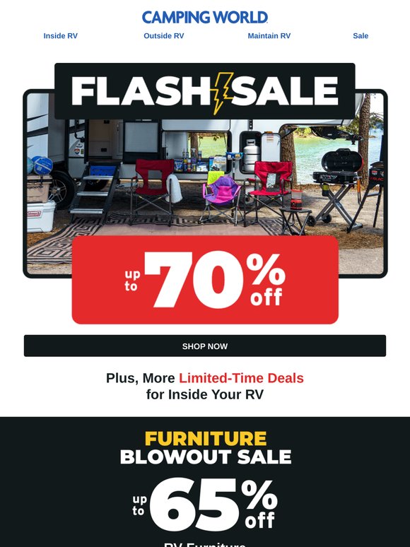 Not 45%. Not 65%. But up to 70% off sitewide steals