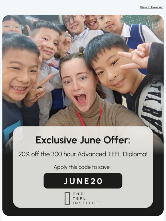 Teach. Travel. Transform Your Life – 20% Off Ends Monday
