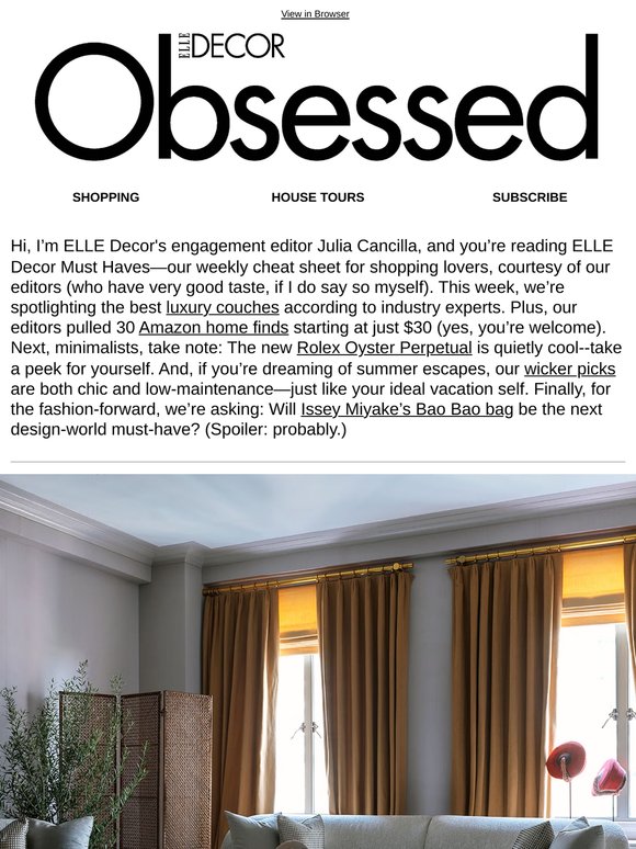 ELLE Decor Must Haves: The Sofa of Your Dreams, Amazon Finds & Bao Bao Buzz