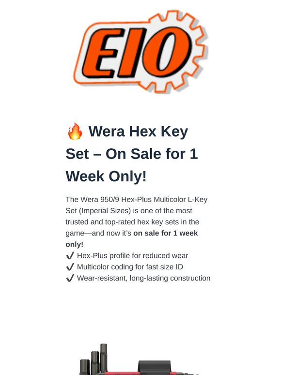 🔥 Wera Hex Key Set – On Sale for 1 Week Only!