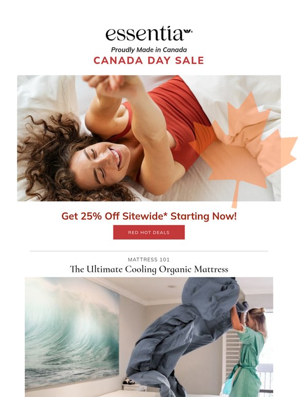 O Canada! 🇨🇦 25% Off Organic Comfort Starts Now!