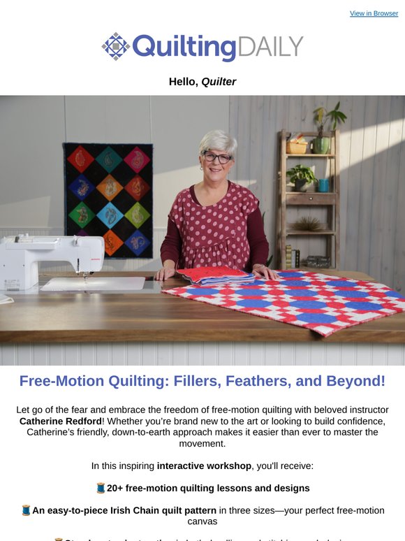 From Fillers to Feathers—Master Free-Motion Quilting This Summer