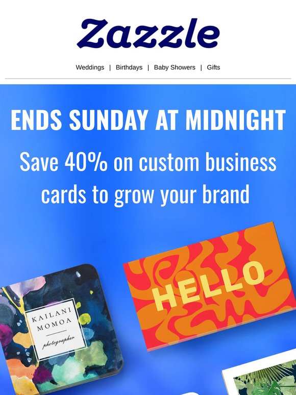 Ends Midnight: Save 40% on Biz Cards!