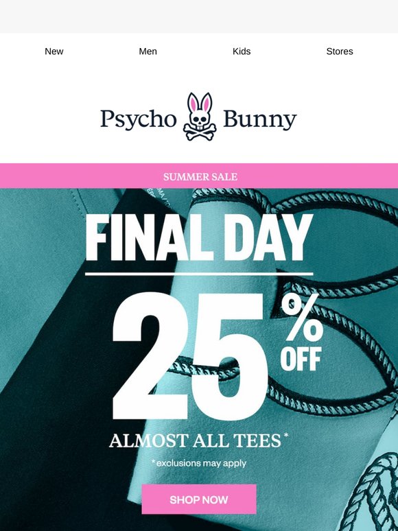 Ends Today: 25% Off Almost All Tees
