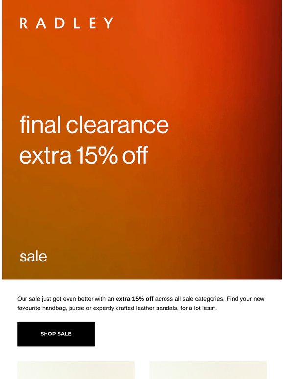 SALE styles with an extra 15% off