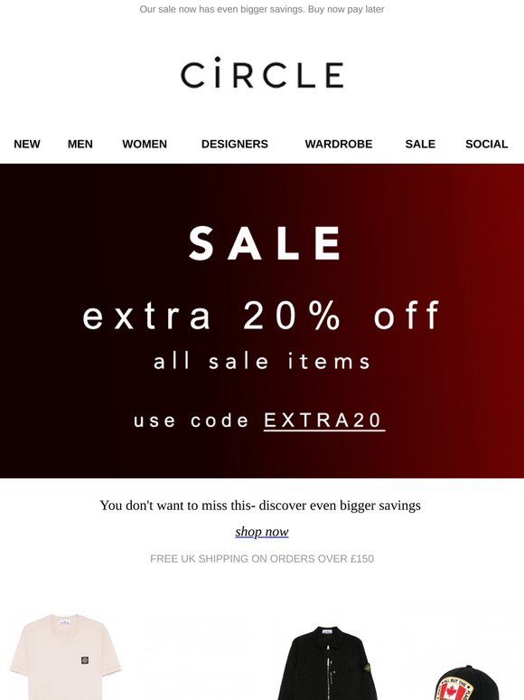 Get extra 20% off all sale items