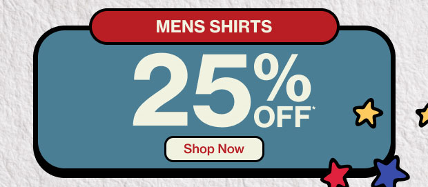 Men's Shirts 25% Off