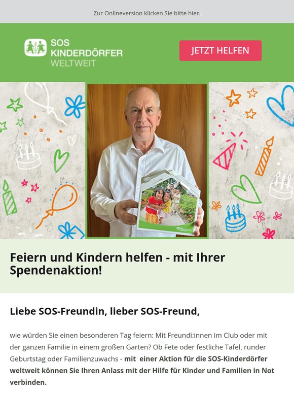 Feiern und Kindern helfen - mit Ihrer Spendenaktion!