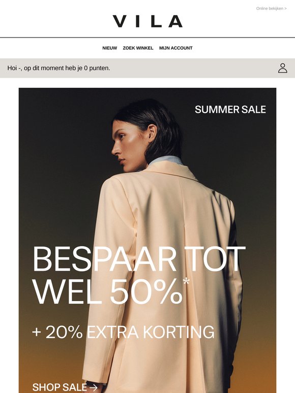 Speciaal voor jou: tot -50% + 20% extra korting