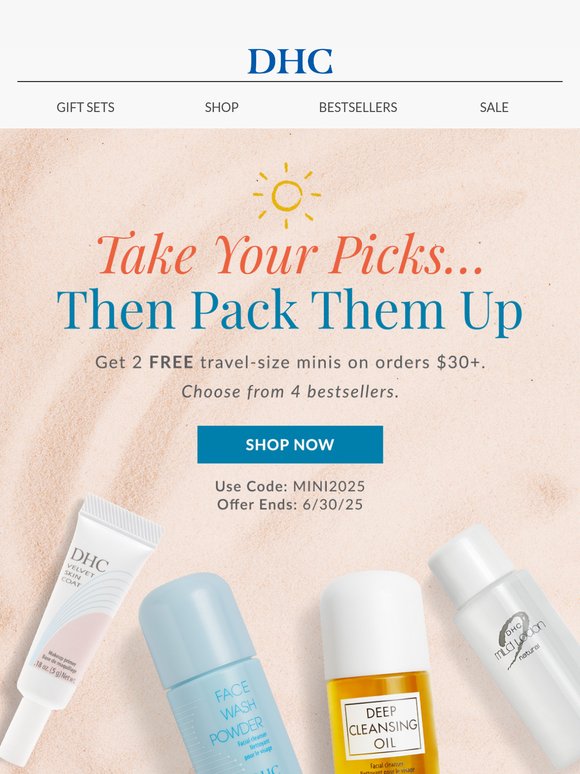 ENDS SOON: 🧳FREE Travel-Ready Minis with a $30+ Purchase