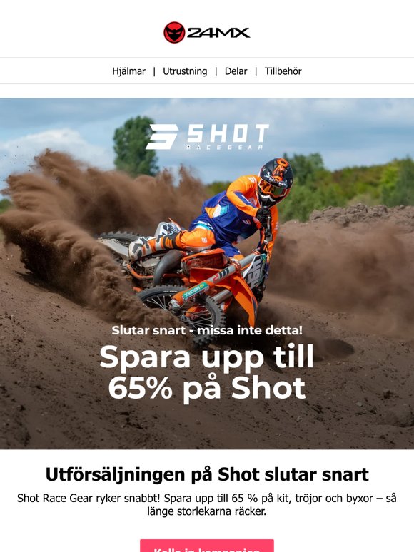 Sista chansen! Upp till 65 % rabatt på Shot-utrustning
