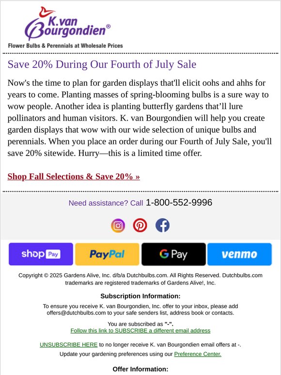 ake 20% off today's order