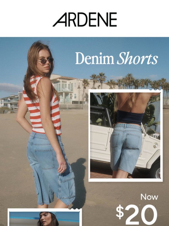 DENIM SHORTS. $20.