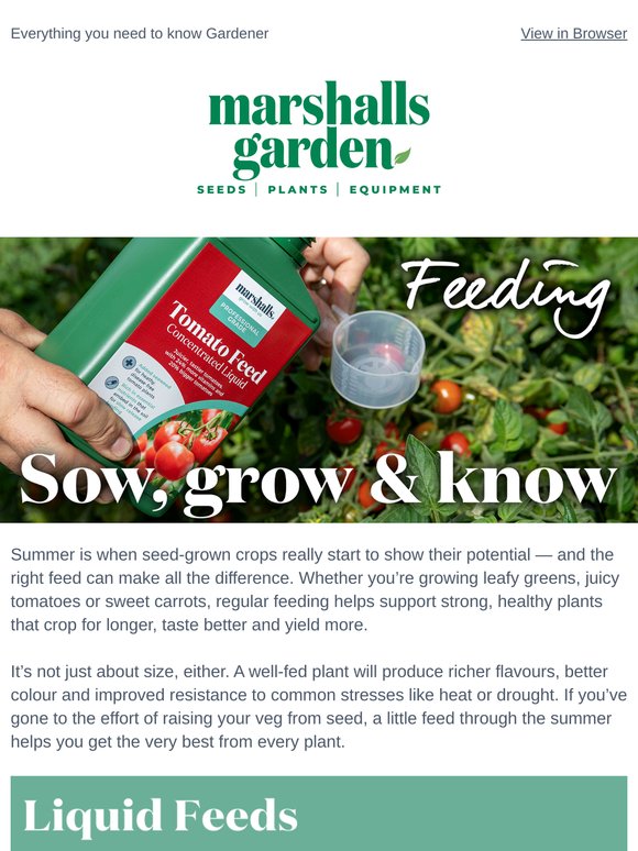 Sow, Grow & Know: Feeding you crops and your plot