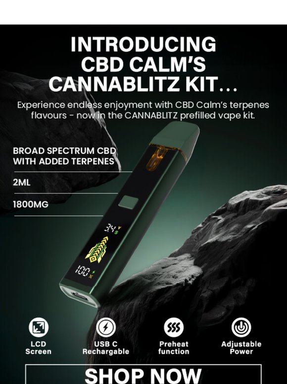 cbd calm cannablitz 1800mg prefilled vape kit Vape Rechargeable V1 Prefilled CBD Vape Pod: Watermelon Ice Australia Calm  Cannabreeze Kit