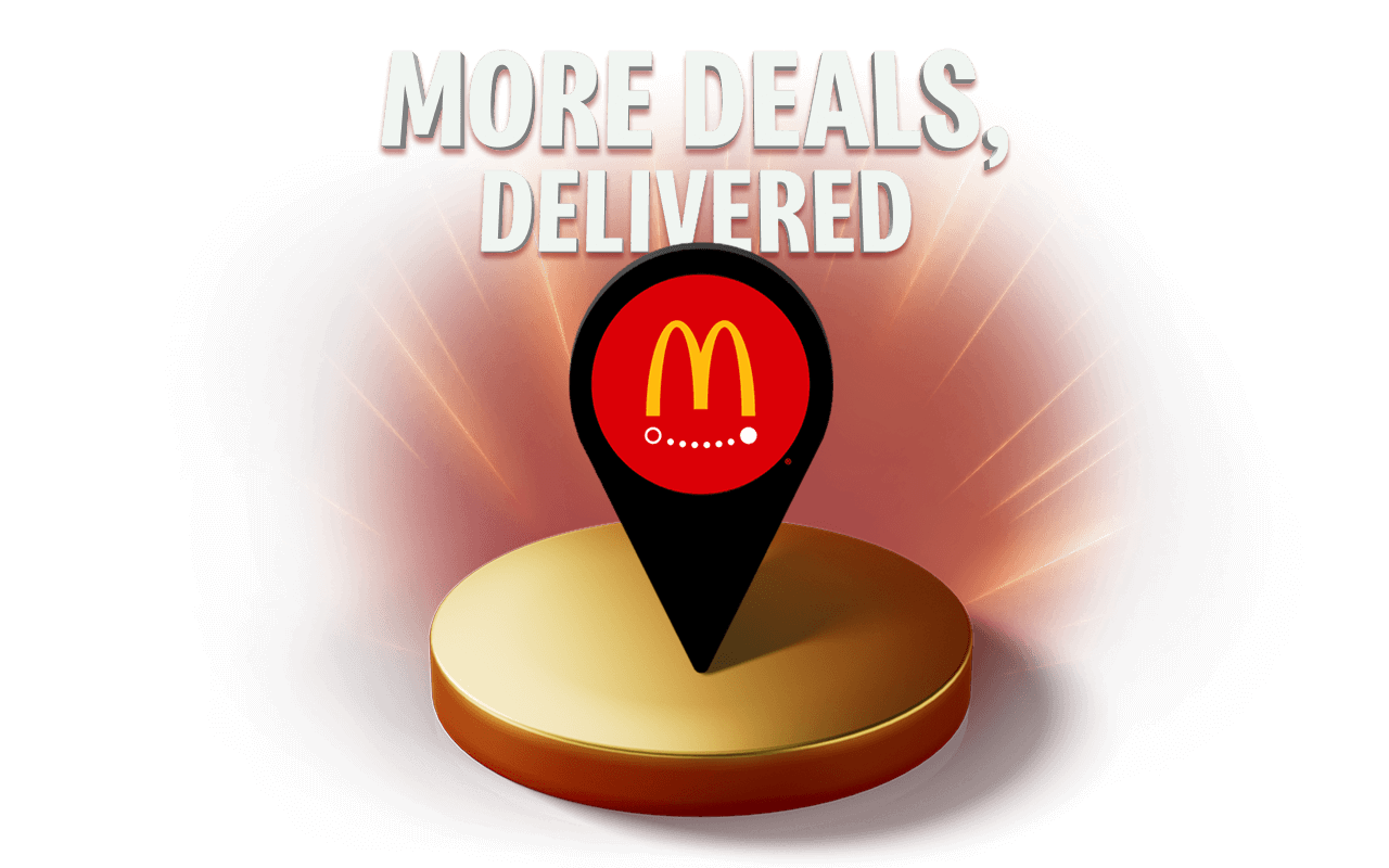 Big delivery icon on a red background, big white text reads MORE DEALS, DELIVERED