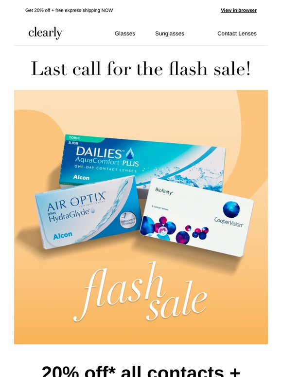 Last call: contacts flash sale! ⏰