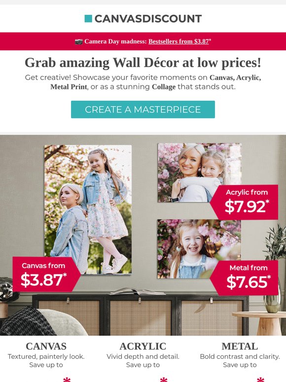 Celebrate Camera Day: Wall Décor deals starting at $3.87!