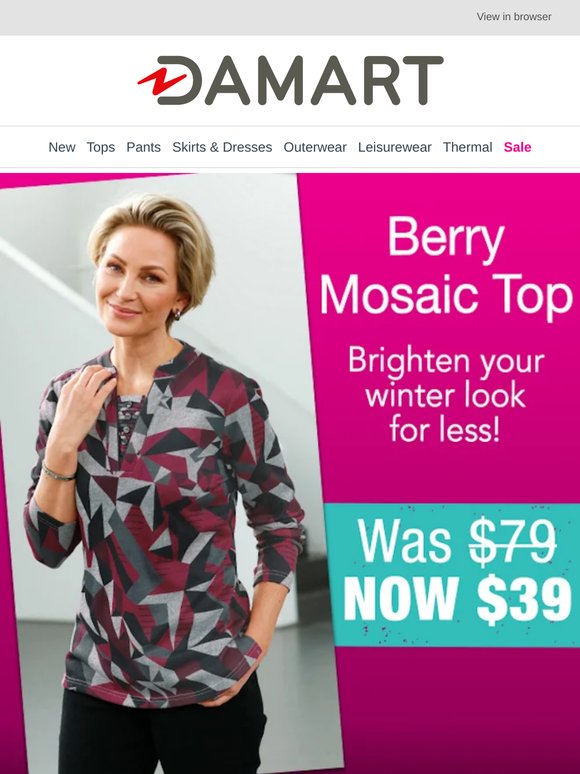 Don't Miss Out: Save $40 on Our Berry Mosaic Top!