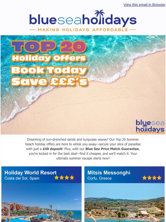 🌞 Your Brand New Top 20 Summer Offers: Book Now for Just £49! 🌞