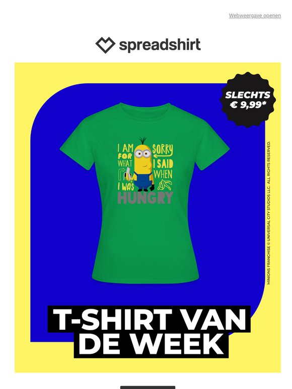 Wees snel: 🍌  Minion-shirt voor slechts €9,99