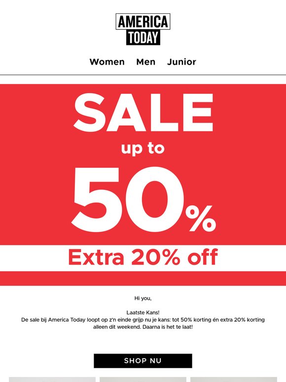LAATSTE KANS | SALE TOT 50 % + EXTRA 20 % KORTING