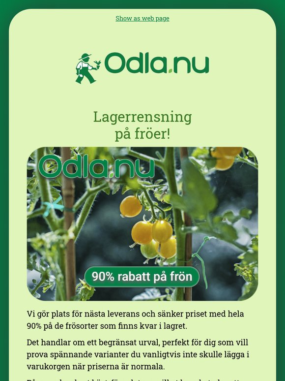 Få grönsaksfrön med 90% rabatt ���