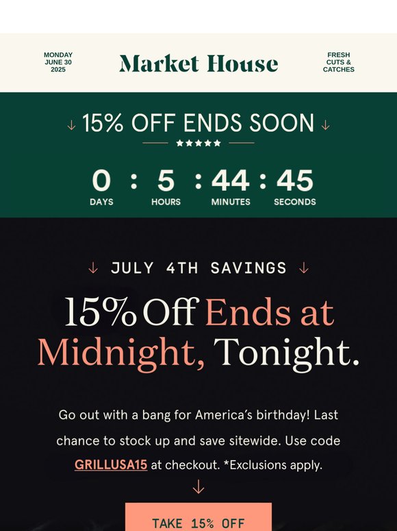 Hours Left ⏰ 15% Off Ends At Midnight