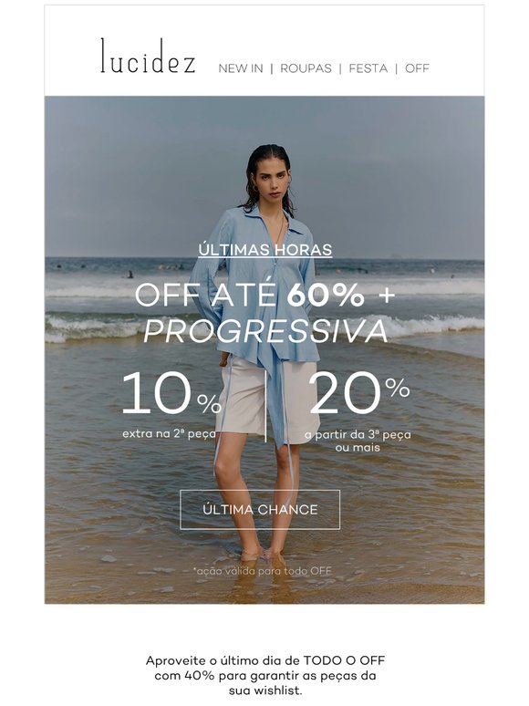 —, Última chamada: OFF com até 60% + Progressiva!