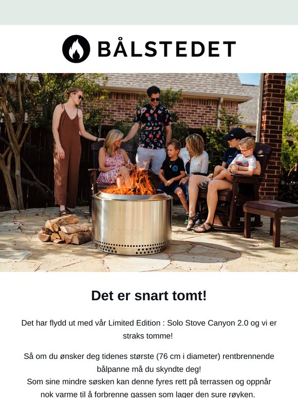 Snart tomt!
