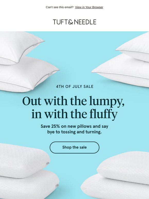 Upgrade your pillows for 25% off