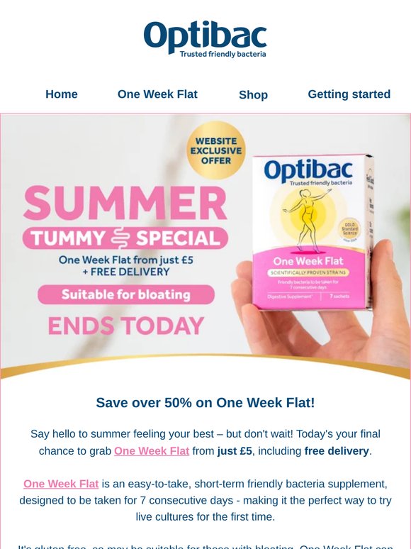 Over 50% off One Week Flat - your Summer treat!