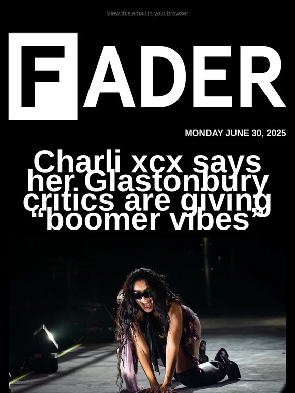 Charli xcx says her Glastonbury critics are giving “boomer vibes”