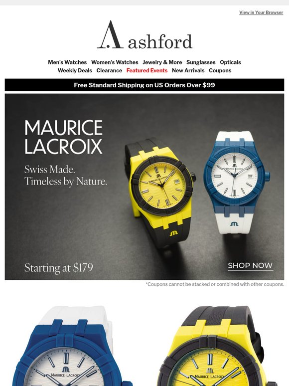 Maurice Lacroix: Swiss Made, Priced to Impress from $179.99