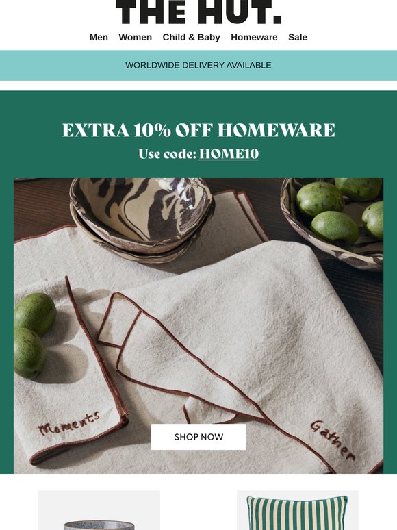 Last chance | Extra 10% off homeware