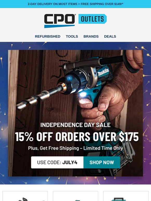 15% Off Makita Gear 🎇 Only until July 4th!