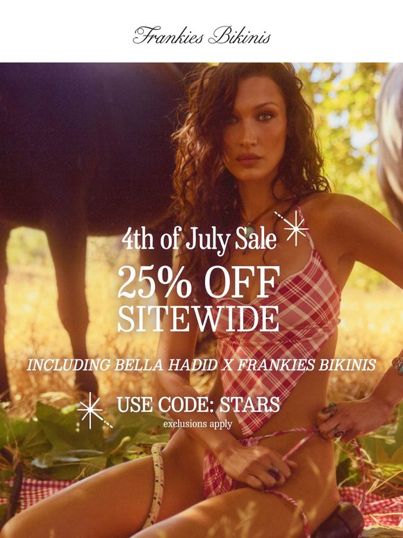 SHOP 25% OFF BELLA HADID x FRANKIES BIKINIS