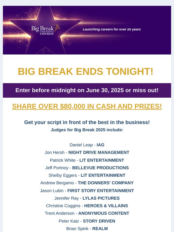 TODAY is the LAST DAY to enter Big Break 2025! 😮