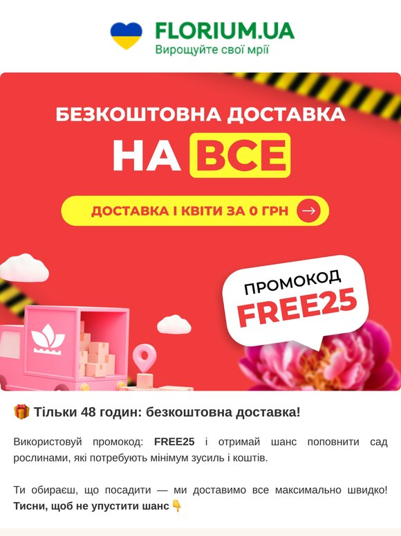 🎁 Сьогодні доставка БЕЗКОШТОВНА!